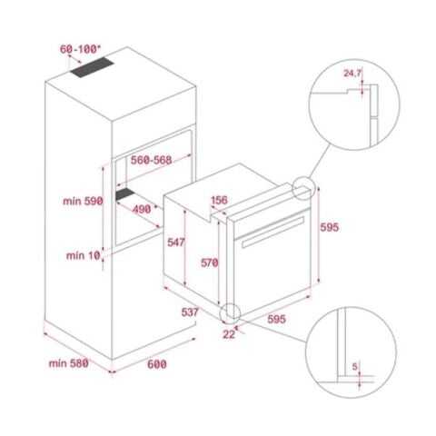 Teka  Siyah Ankastre Set ( HLB 8416 BK AirFry - GBC 75030 KBC BK- TVT 60.1 BK )