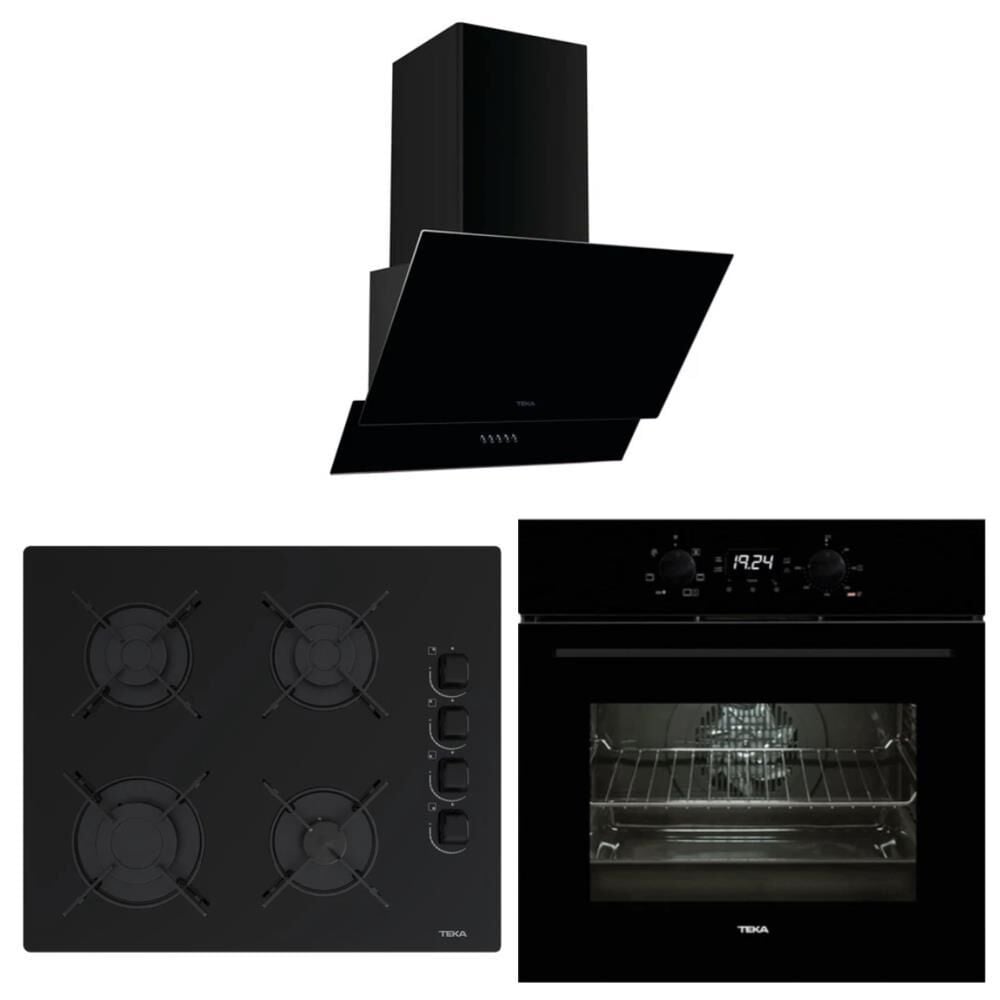 Teka Siyah Ankastre Set  ( HEB 723 BK - GBE 64002 BK - ATV 60.3 BK)