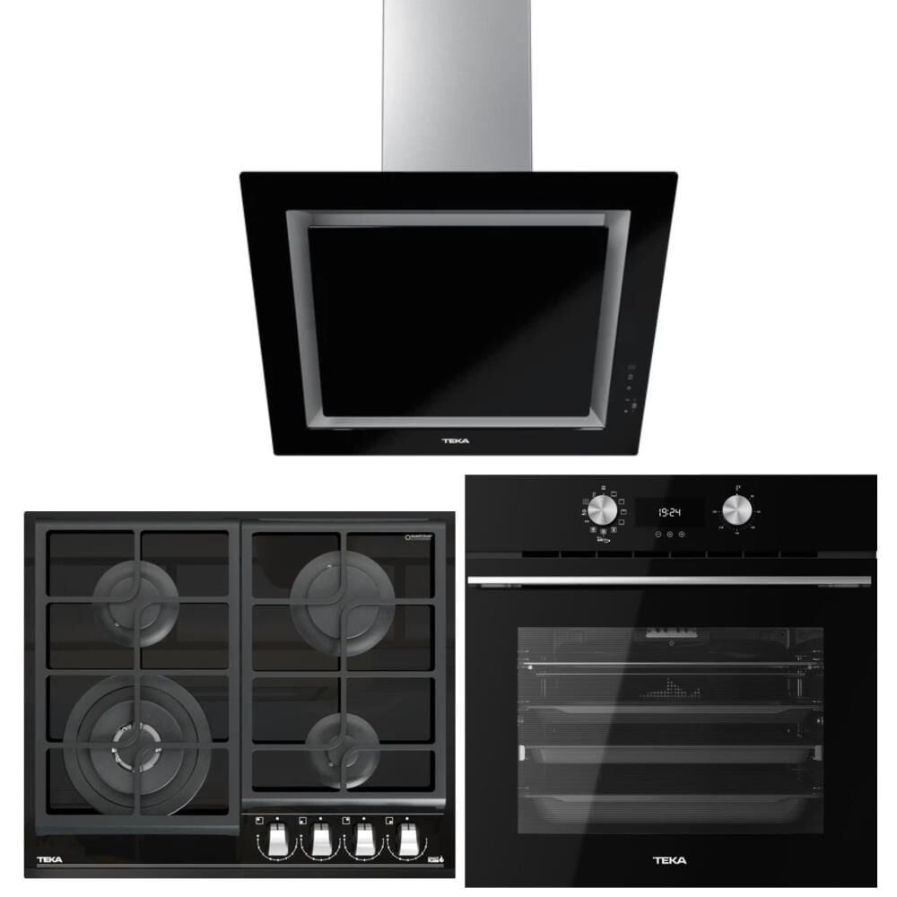 Teka Siyah Ankastre Set  ( HLB 8416 AirFry Fırın BK - GZC 64320 BK - DLV 68660 BK)