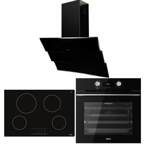 Teka Siyah Ankastre Set  ( HLB 8416 Airfry Fırın BK - TB 770  BK - TVT 90 BK)