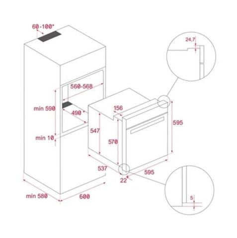 Teka Siyah Ankastre Set  ( HLB 8416 Airfry Fırın BK - TB 770  BK - TVT 90 BK)