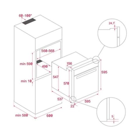 Teka Siyah Ankastre Set  ( HLB 8416 Airfry Fırın BK - TB 770  BK - TVT 90 BK)