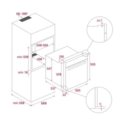 Teka Siyah Ankastre Set  ( HLB 8416 Airfry Fırın BK - TBC 64010  BK - TVT  60.1 BK)