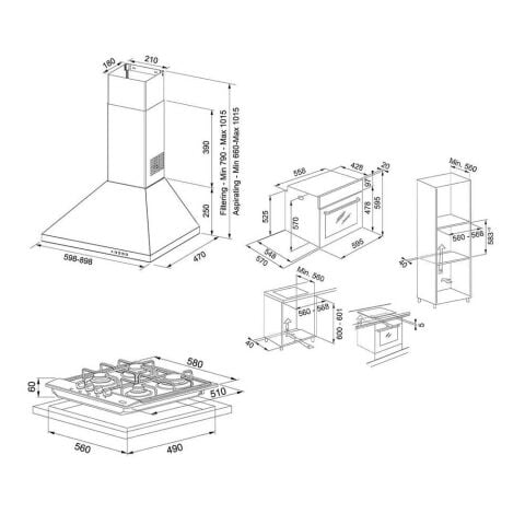 Franke İnox Ankastre Set (FDL 6165 XS - FHNL 604 XS - FSL 82 H XS)