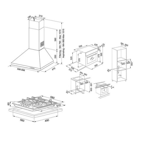 Franke İnox Ankastre Set (FDL 6165 XS - FHNL 604 XS - FSL 82 H XS)