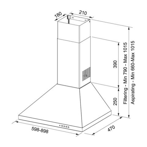 Franke Linfa Fdl 6165 XS/600 İnox Duvar Tipi Davlumbaz