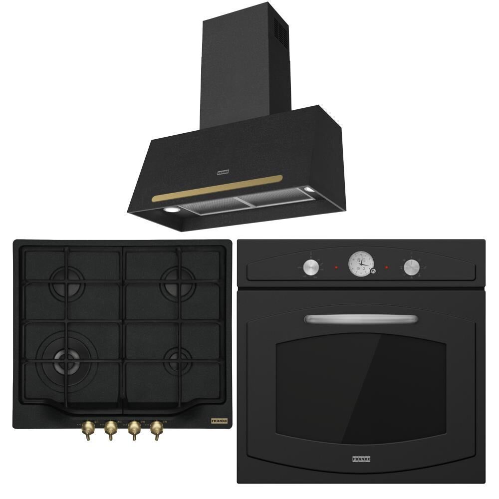 Franke Rustik Siyah Ankastre Set (FCO 70 ON/G-FCH 604 4G-FCO 86 H)