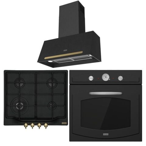 Franke Rustik Siyah Ankastre Set (FCO 70 ON/G-FCH 604 4G-FCO 86 H)