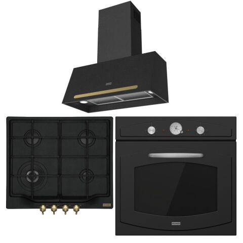 Franke Rustik Siyah Ankastre Set (FCO 70 ON/G-FCH 604 4G-FCO 86 H)