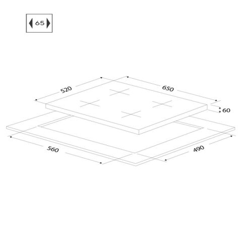 Ukinox Ares 65 XSR Gri Cam Ankastre Ocak
