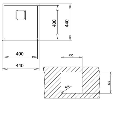 FlexLinea PureClean 40.40 Çelik Evye