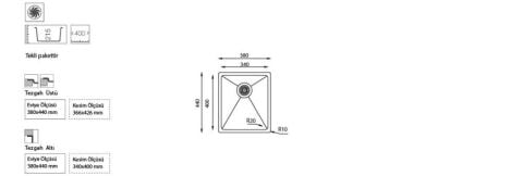 Ukinox ME 340 Polisajlı Tek Gözlü Mutfak Evyesi