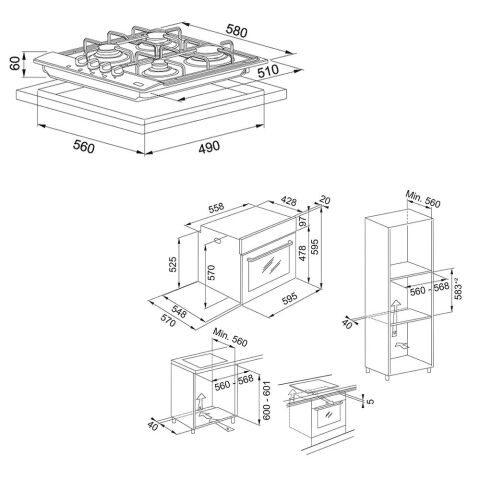 Franke İnox Ankastre Set (FDL 6165 - FHNL 604 XS - FSL 82 H XS - FSL 20 XS)