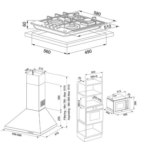 Franke İnox Ankastre Set (FDL 6165 - FHNL 604 XS - FSL 82 H XS - FSL 20 XS - FDWS 614)