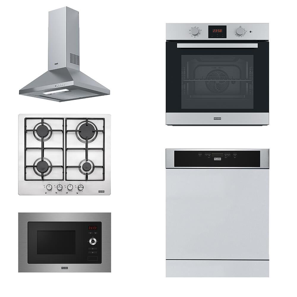 Franke İnox Ankastre Set (FDL 6165 XS - FHNL 604 XS - FSL 86 H XS - FSL 20 XS - FDWS 614)