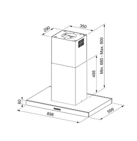 Franke FORMAT TALE 905 I BK Siyah Ada Tipi Davlumbaz