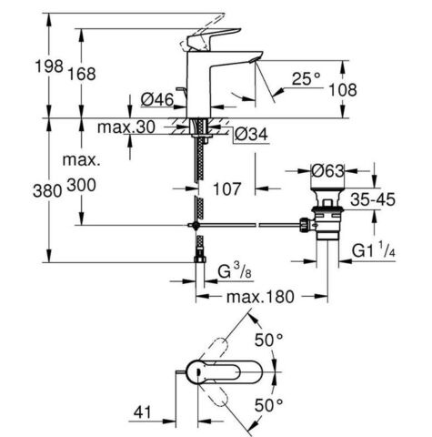 Grohe (BAUEDGE Banyo Bataryası - BAUEDGE M Lavabo Bataryası - TEMPESTA 3F El Duşu)