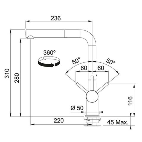Franke Kubus KBG 110-70 Bianco Granit Evye ve Active Plus Doccia Batarya Sıvı Sabunluk 3 lü Set