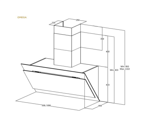 UKİNOX OMEGA 60 BEYAZ CAM SESSİZ ANKASTRE DAVLUMBAZ