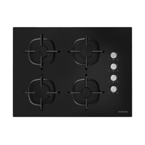 Silverline CS5610B01 70 cm Gazlı Emaye Izgaralı Siyah Cam Ankastre Ocak