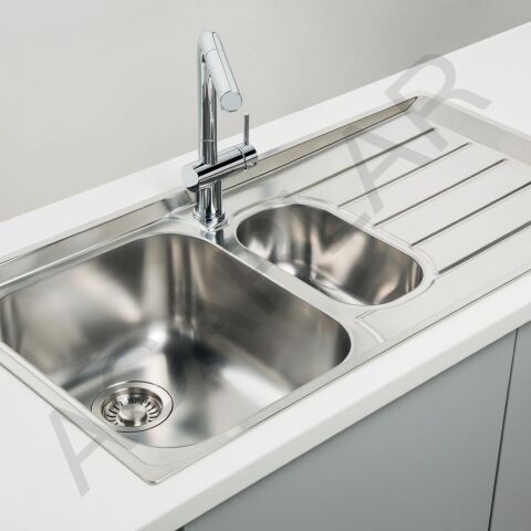 Franke Neptün Nex 651 1.5 Gözlü Sol Damlalıklı Çelik Evye