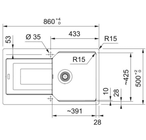 Franke URBAN UBG 611-86 STONE GREY Granit Evye