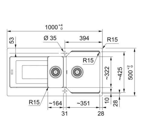 Franke URBAN UBG 651-100 BİANCO Granit Evye