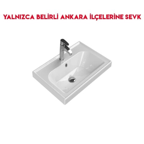 Turkuaz Frame 65x45 cm Etajerli Lavabo