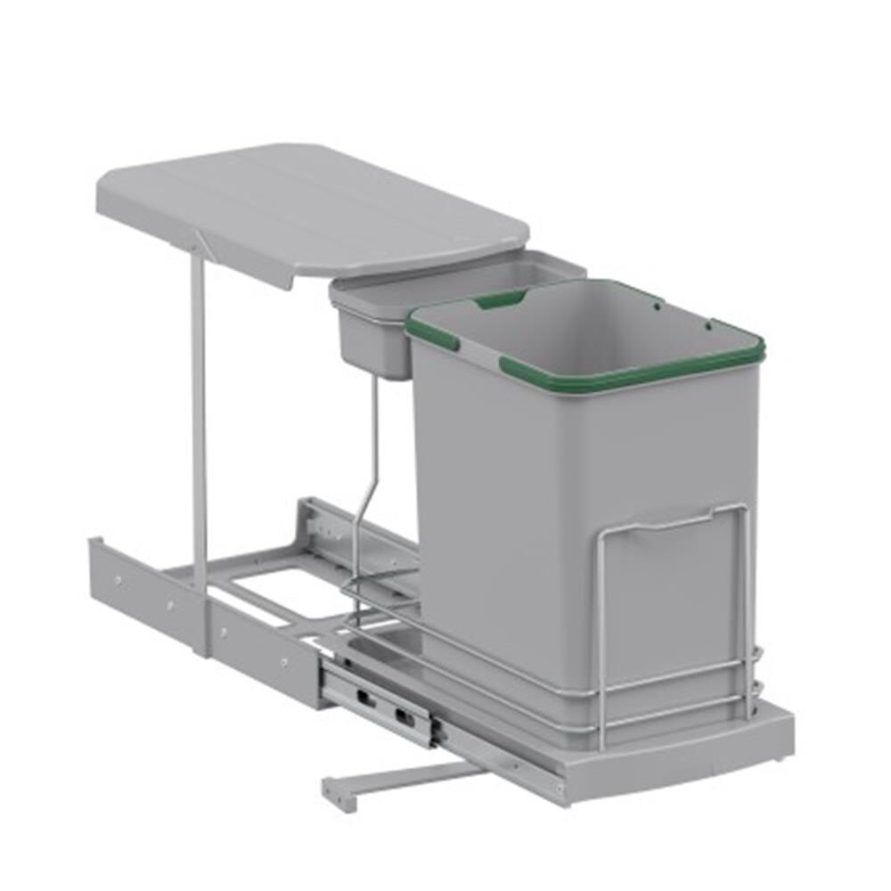 Starax S-2391 Teleskopik Raylı Çöp Kovası 16+1 Lt. Gri