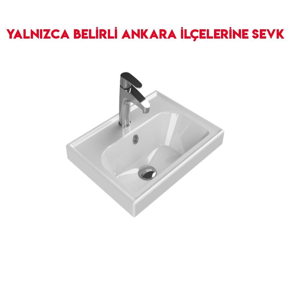 Turkuaz Frame 50x38 cm Etajerli Lavabo