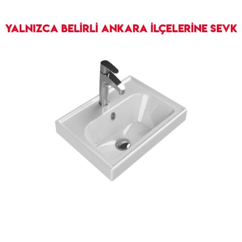 Turkuaz Frame 50x38 cm Etajerli Lavabo