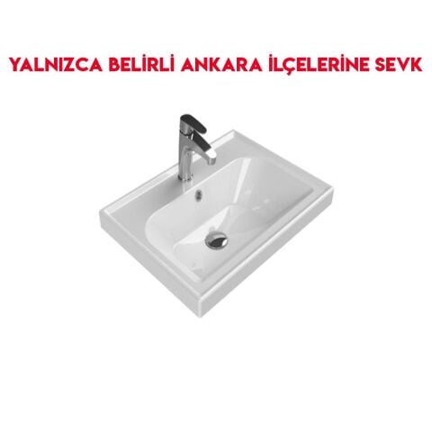Turkuaz Frame 60x45 cm Etajerli Lavabo