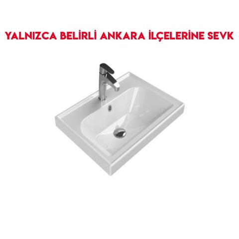 Turkuaz Frame 60x45 cm Etajerli Lavabo