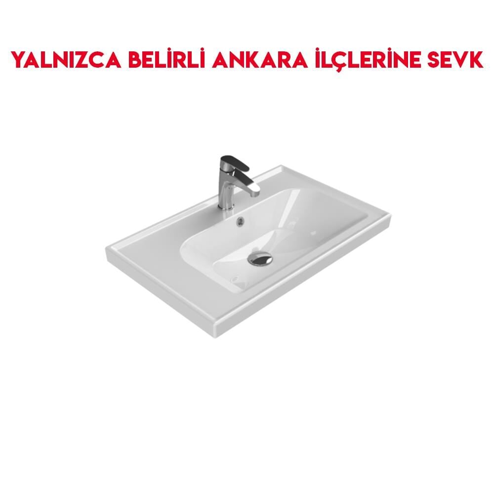 Turkuaz Frame 70x45 cm Etajerli Lavabo