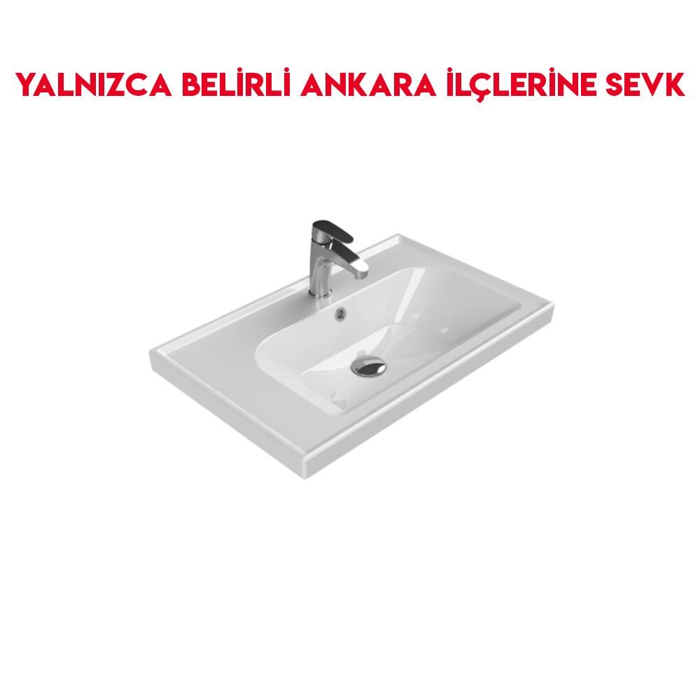 Turkuaz Frame 70x45 cm Etajerli Lavabo