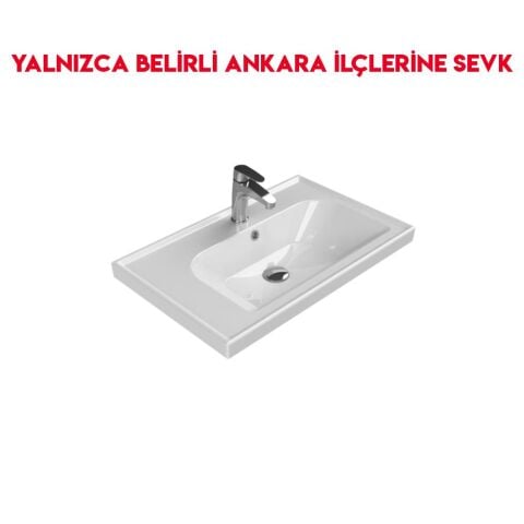 Turkuaz Frame 70x45 cm Etajerli Lavabo