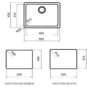 Teka Radea 490.370 Metalik Siyah Tezgah Altı Granit Mutfak Evyesi