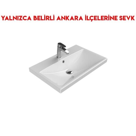 Turkuaz Elite 70x45 cm Etajerli Lavabo