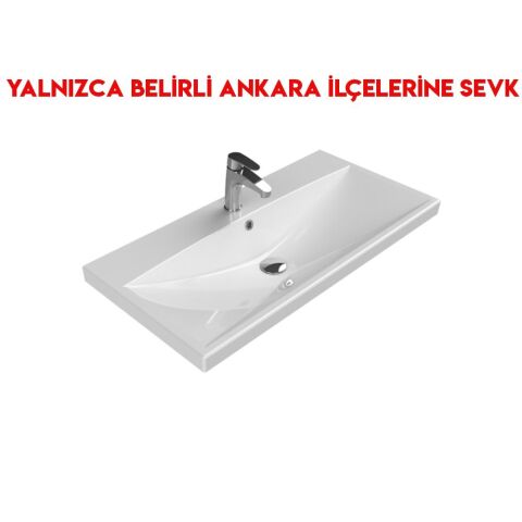 Turkuaz Elite 90x45 cm Etajerli Lavabo