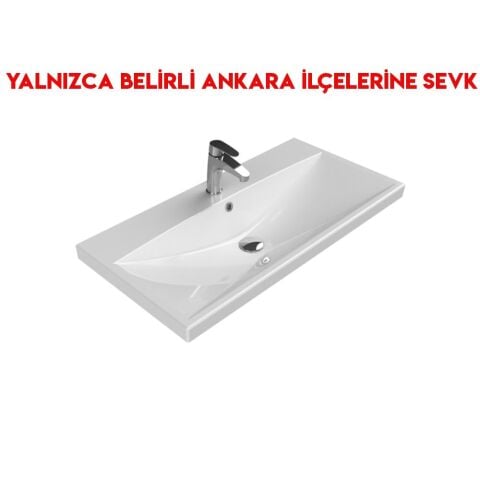 Turkuaz Elite 90x45 cm Etajerli Lavabo