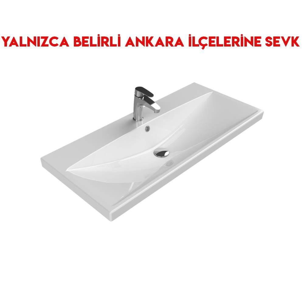 Turkuaz Elite 100x45 cm Etajerli Lavabo