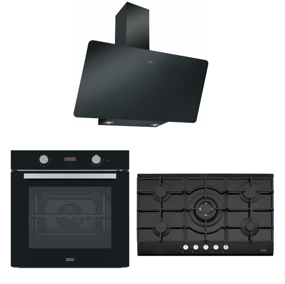 Franke Siyah Ankastre Set (FPJ 915 V BK A Davlumbaz- FHNG 905  Bk Ocak  - FSL 86 H BK Fırın )