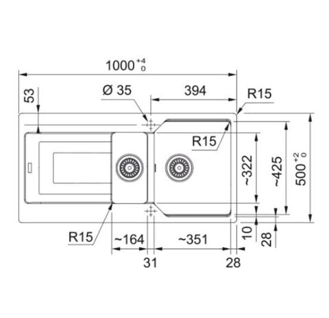 Franke URBAN UBG 651-100 STONE GREY Granit Evye