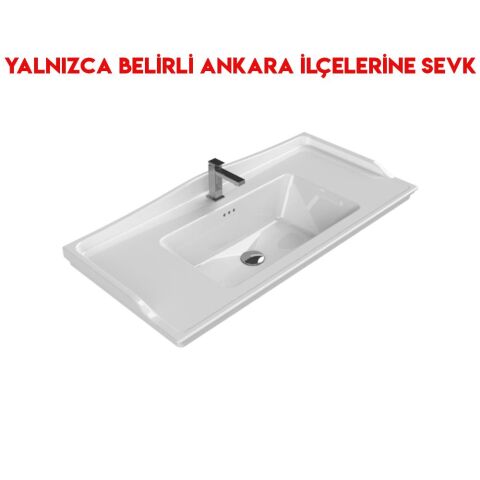 Turkuaz Kapadokya 100x48 cm Etajerli Lavabo