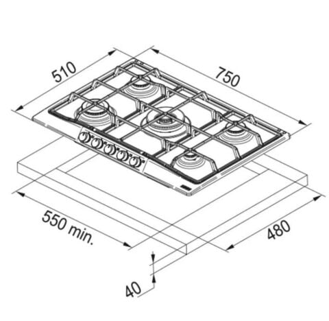 Franke Country  Matt Black Ankastre Set (FCO 86 H MB Fırın-FCH 755 4G TC MB C Ocak - Trendline Plus BK 70 Davlumbaz)