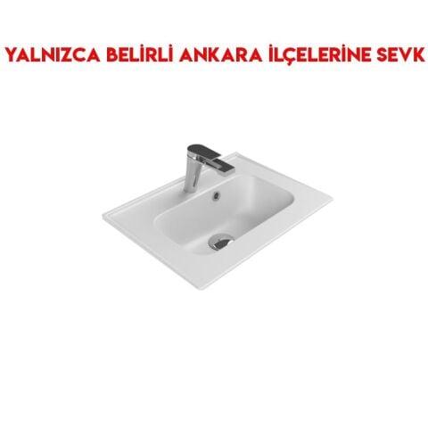 Turkuaz Blue 50x36 cm Etajerli Lavabo
