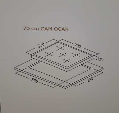 Ukinox Ares 70 Beyaz Ankastre Ocak