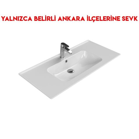 Turkuaz Blue 100x47 cm Etajerli Lavabo