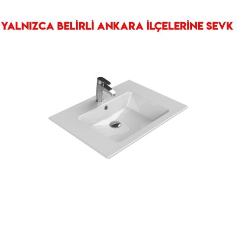Turkuaz İbiza 71x51 cm Etajerli Lavabo