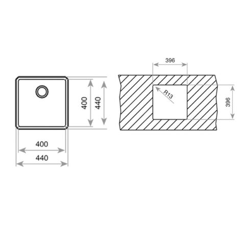 Teka Be Linea 40.40 RS15 Tezgah Altı Paslanmaz Çelik Mutfak Evyesi